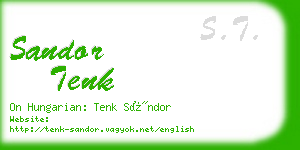 sandor tenk business card